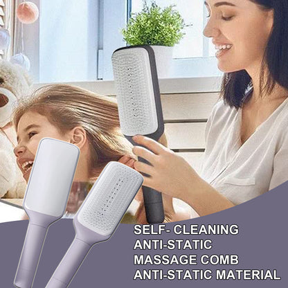 4-in-1 Self-Cleaning Hairbrush