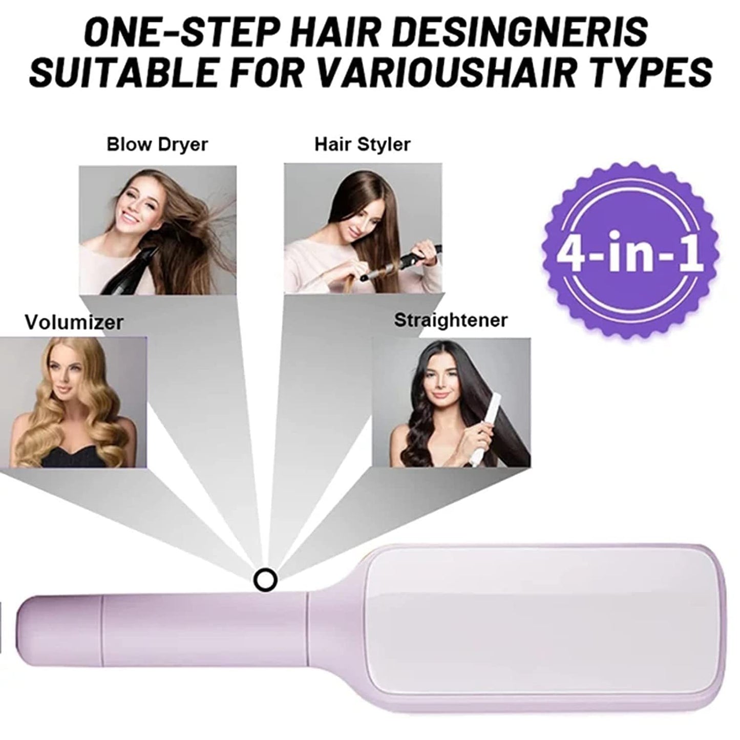 4-in-1 Self-Cleaning Hairbrush